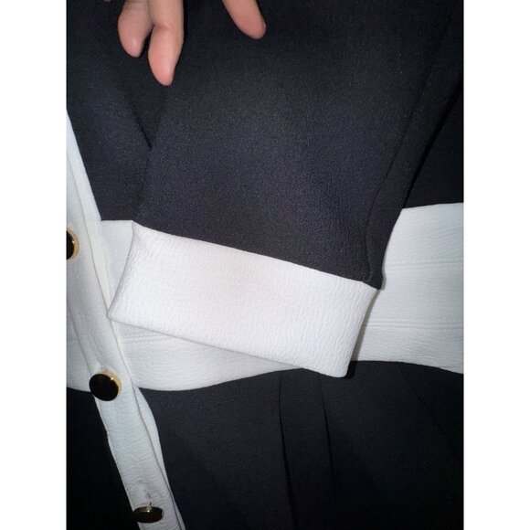 Gabrielle Union New York & Company Black White Button-Up Dress Large NWT Stretch - Picture 11 of 14